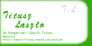 titusz laszlo business card